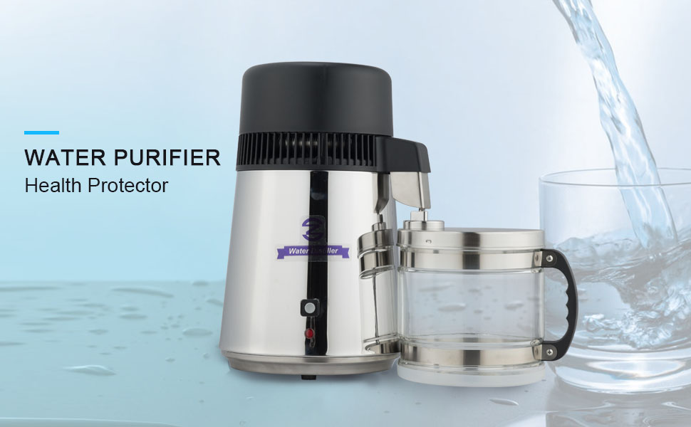 4L Pure Water Distiller Top 304 Stainless Steel Glass Jar for Dental
