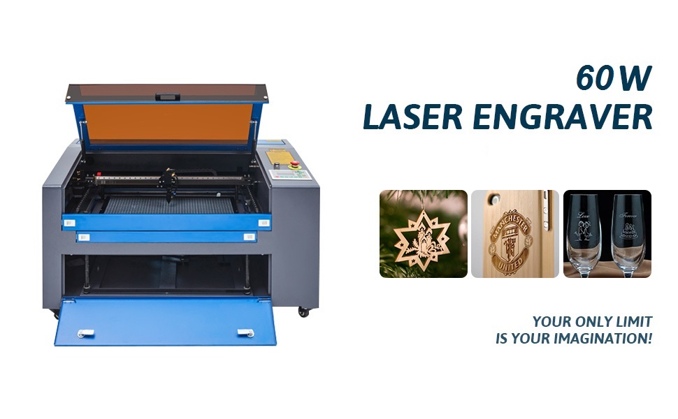 OMTech 60W CO2 Laser Engraving Engraver Cutting Machine + LightBurn